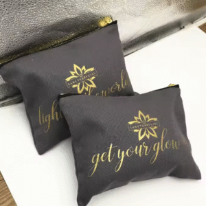 Custom Logo Size Canvas Cotton Zipper Pouch for Cosmetics Eye Shadow Gifts, Canvas Zipper Bag Wholesale